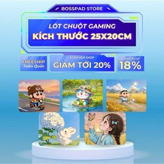 Lót chuột mini kích thước 25x20cm may bo viền họa tiết hoạt hình xinh xắn nhiều hình dễ thương