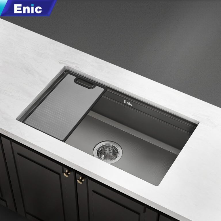 Bồn rửa chén một ngăn Enic MT01/MT02 dung tích bồn rửa lớn, đáy bồn phủ lớp Eva chống ồn, kết hợp đư