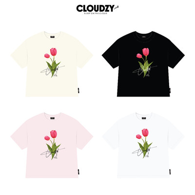Áo thun baby tee basic phông trơn cộc tay nữ Cloudzy local brand cổ tròn form rộng cotton BBT TULIP