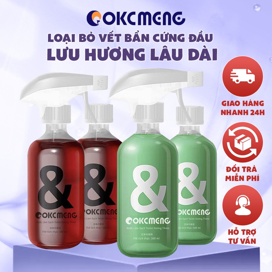 Xịt bồn cầu vệ sinh Aokemengja hoa nhài, hoa hồng diệt vi khuẩn loại bỏ vết ố…