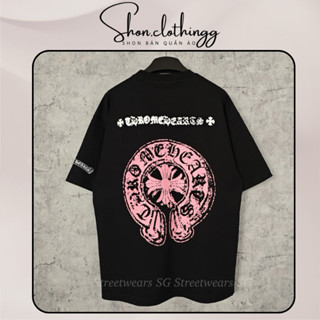  Áo Thun Chrome Heart Logo Hồng In Hình Cao Cấp Cotton 2 Chiều Dày Dặn Thoáng Mát Full Tem Tag Mạc 