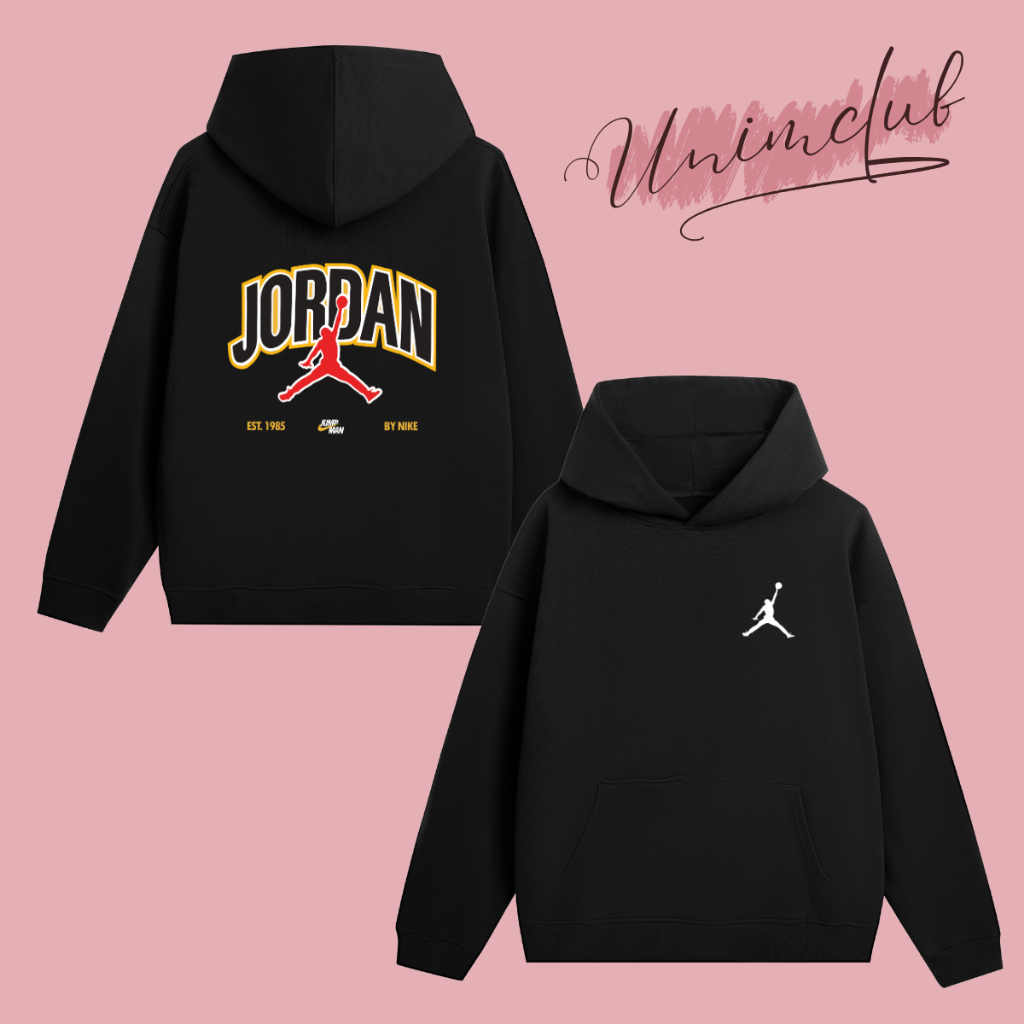 Áo Hoodie Dài Tay Chui Đầu Jordan New Chất Liệu Nỉ Chân Cua Cao Cấp Mũ 2 Lớp Form Dáng Rộng Châu Âu