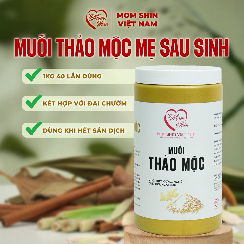 MUỐI THẢO DƯỢC CHƯỜM EO MOM SHIN 1KG | Giảm Eo Sau Sinh | Vũ Phương Thảo Mom Shin | Shop Mẹ Thảo