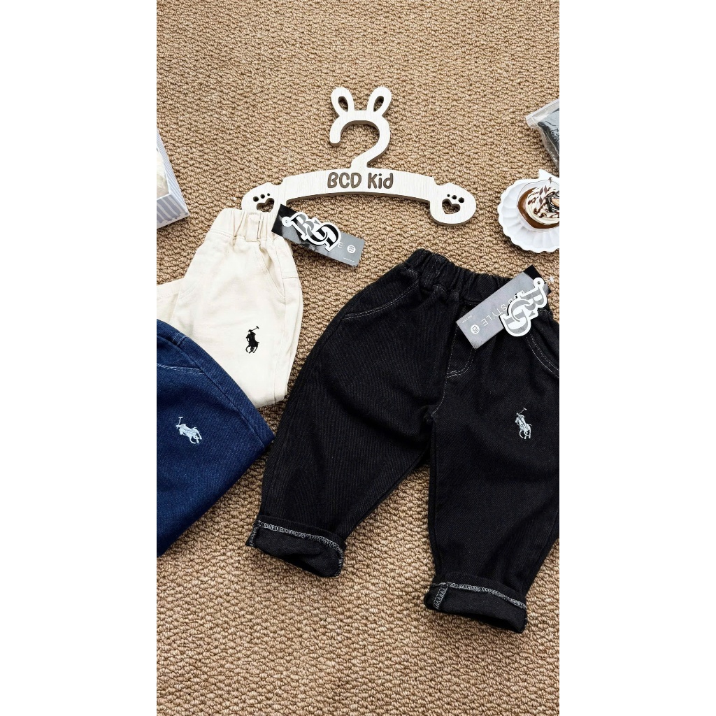 Quần jeans mềm cho bé chất liệu thoải mái dễ mix đồ size 7-26kg - Hana House
