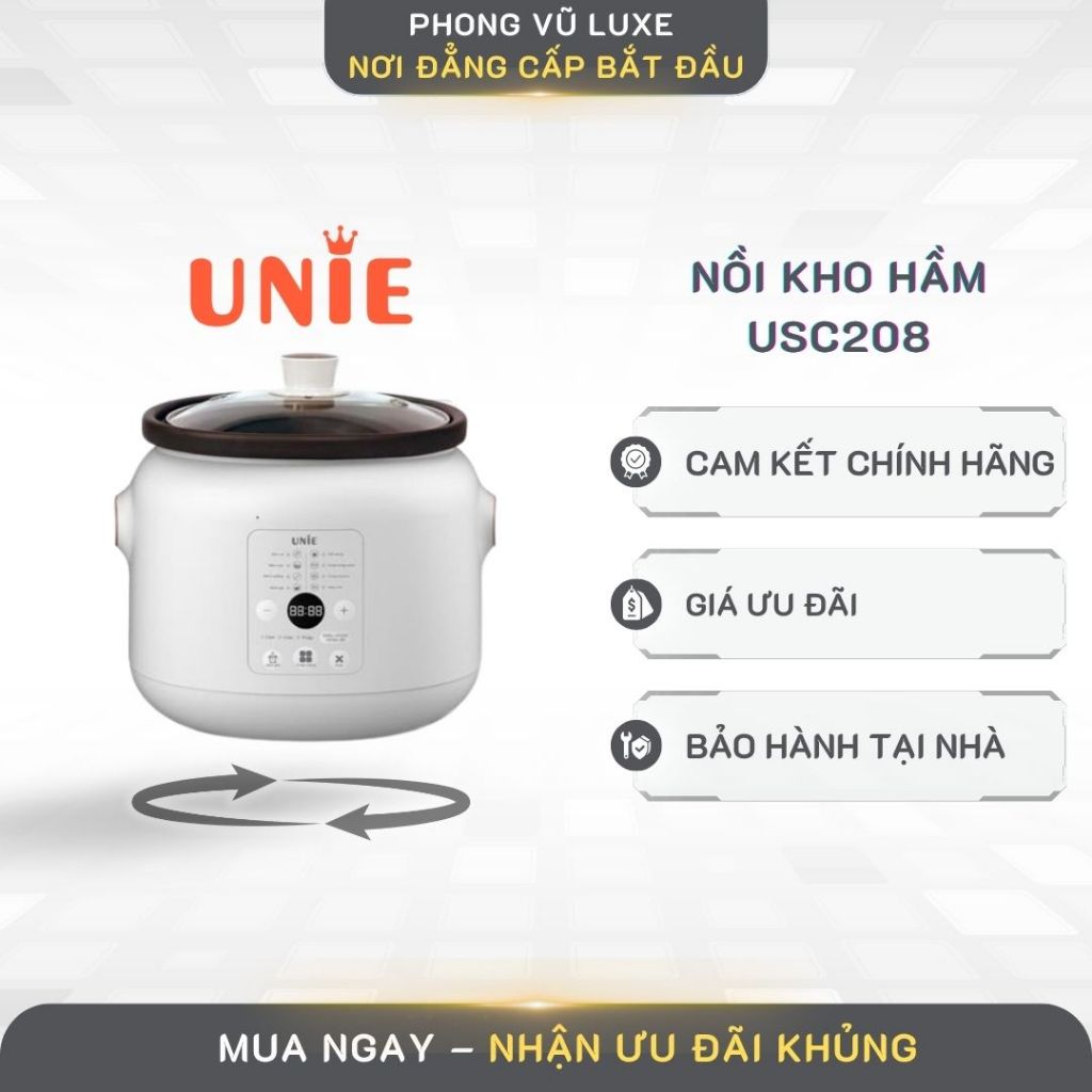 Nồi Kho Hầm Chuyên Dụng UNIE USC208 – Hầm Thịt, Hầm Canh Nhanh, Giữ Dinh Dưỡng