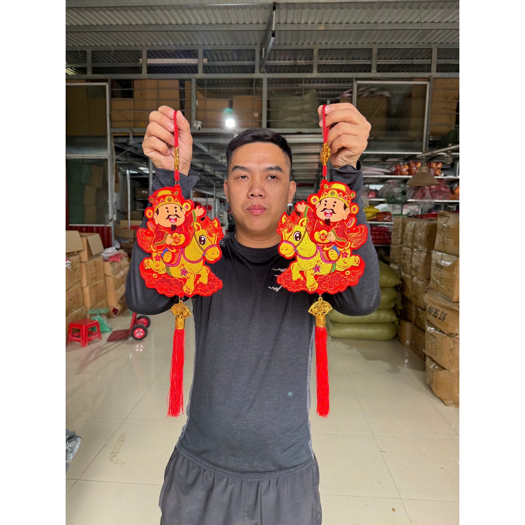 Khánh treo tết k32 ( đôi thần tài cưỡi ngựa nhỏ )