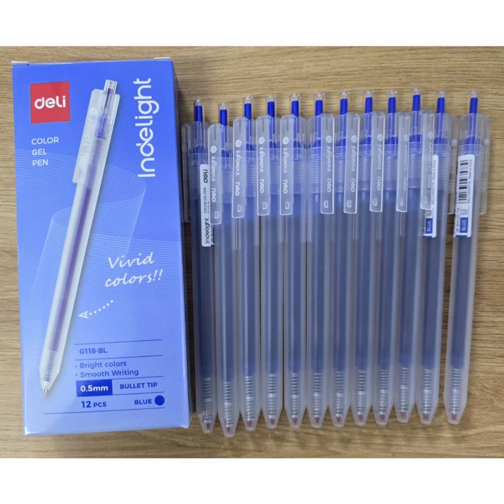 Bút gel Deli G118- BL nét 0.5mm,mực xanh, đen,đỏ - Bút viết cho học sinh, sinh viên