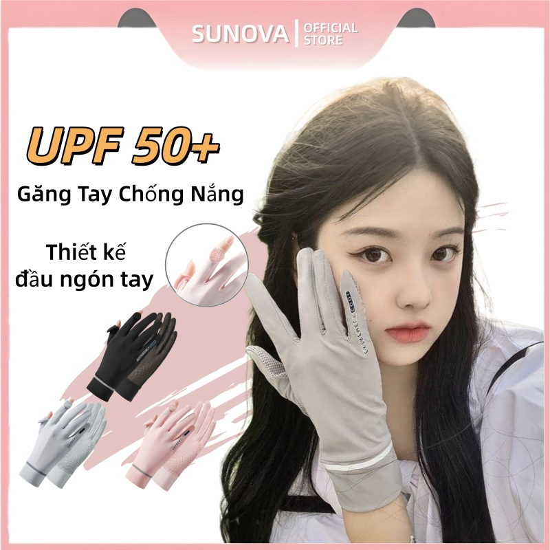 Bao Tay Nữ Chống Nắng SUNOVA UV Lụa Băng Mát Lạnh Đệm Silicon Chống Tuột Upper You, Mở Đầu Ngón Tay