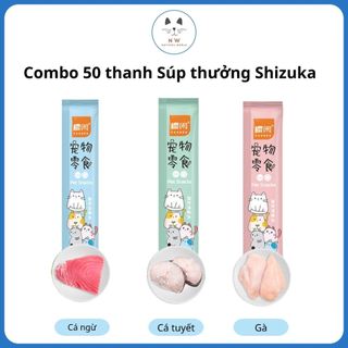 [COMBO 50 THANH ] Súp thưởng mix vị cho mèo Shizuka đầy đủ dinh dưỡng giá rẻ thanh 15g