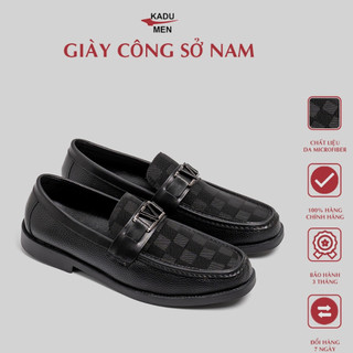 Giày Lười Nam, KADUMEN, Da Microfiber  Cao Cấp, Đế Cao Su Trống Trơn, Size 38 - 43 Mã KD13