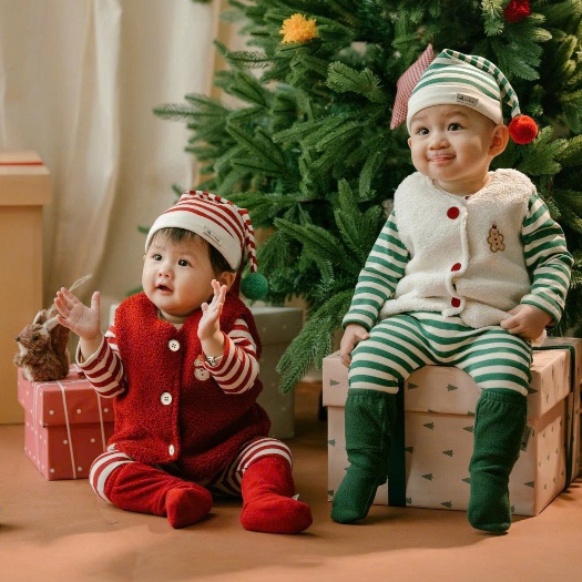 Embes Xmas - Bộ sơ sinh, mũ  áo gile lông cho bé trai, bé gái từ sơ sinh đến 1 tuổi