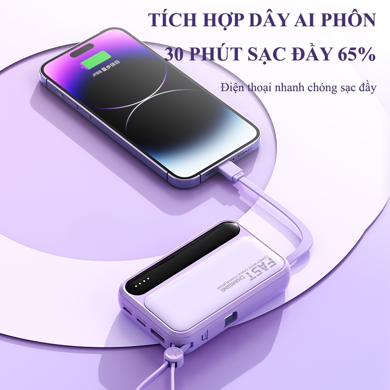 Pin dự phòng 20000mAh, dung lượng cao, sạc nhanh, tương thích với mọi điện thoại di động và máy tính bảng.