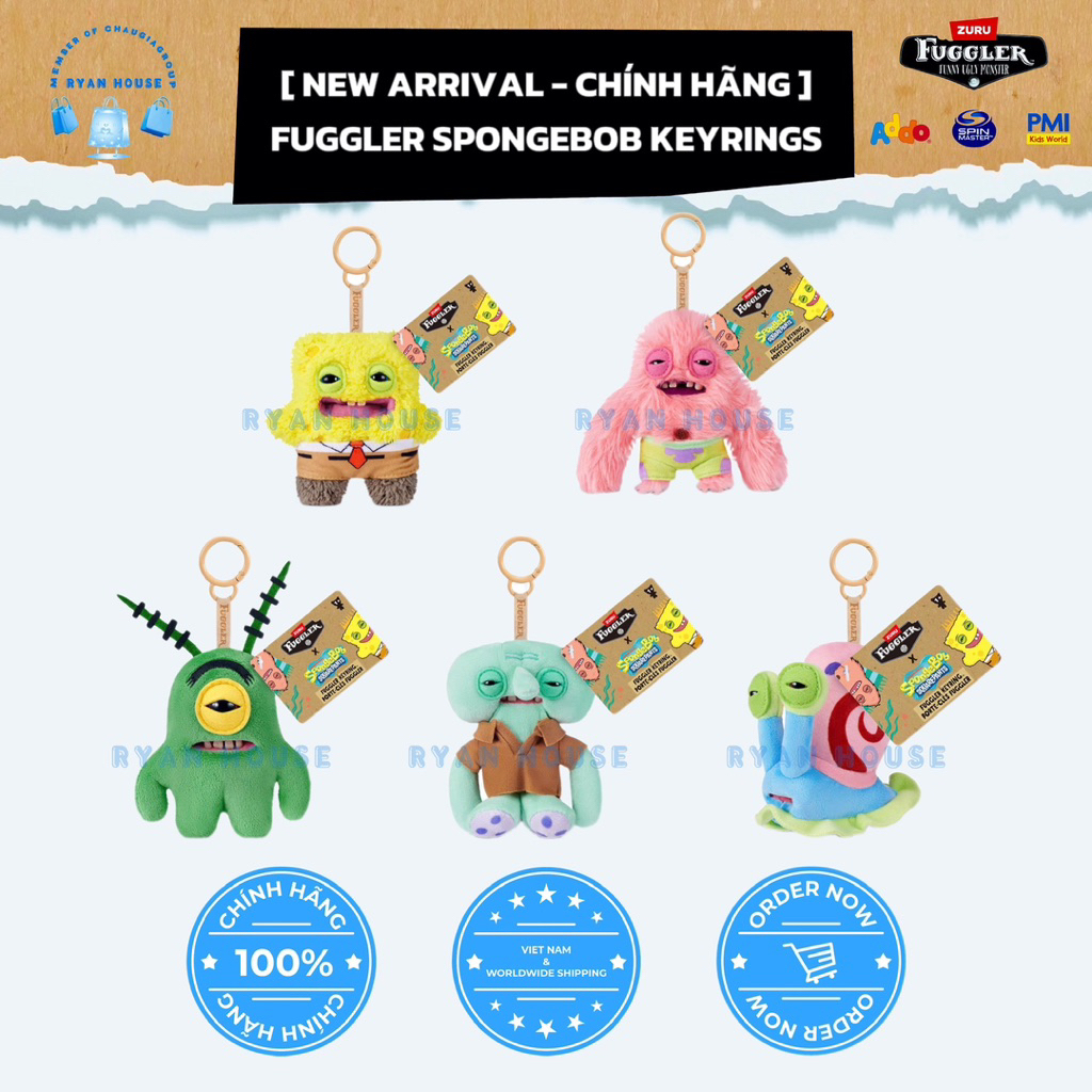 [ CHÍNH HÃNG ] FUGGLER SPONGEBOB KEYRINGS