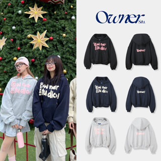  Áo khoác dây kéo khoá IN NỔI TRƯỚC LOGO - Hoodie zip Nam Nữ Owner 