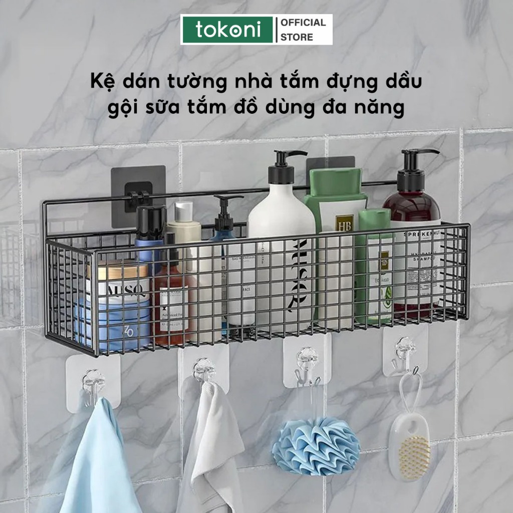 Kệ Đựng Đồ Nhà Tắm Nhà Bếp Đa Năng Dán Tường JYoohome Kệ Treo Tường Thép Sơn Tĩnh Điện Bền Bỉ