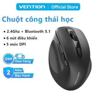  Chuột Không Dây Công Thái Học Vention Tích Hợp USB 2.4G Và Bluetooth 5.1 Độ Nhạy 4000 DPI Vỏ ABS Bền Nhẹ 