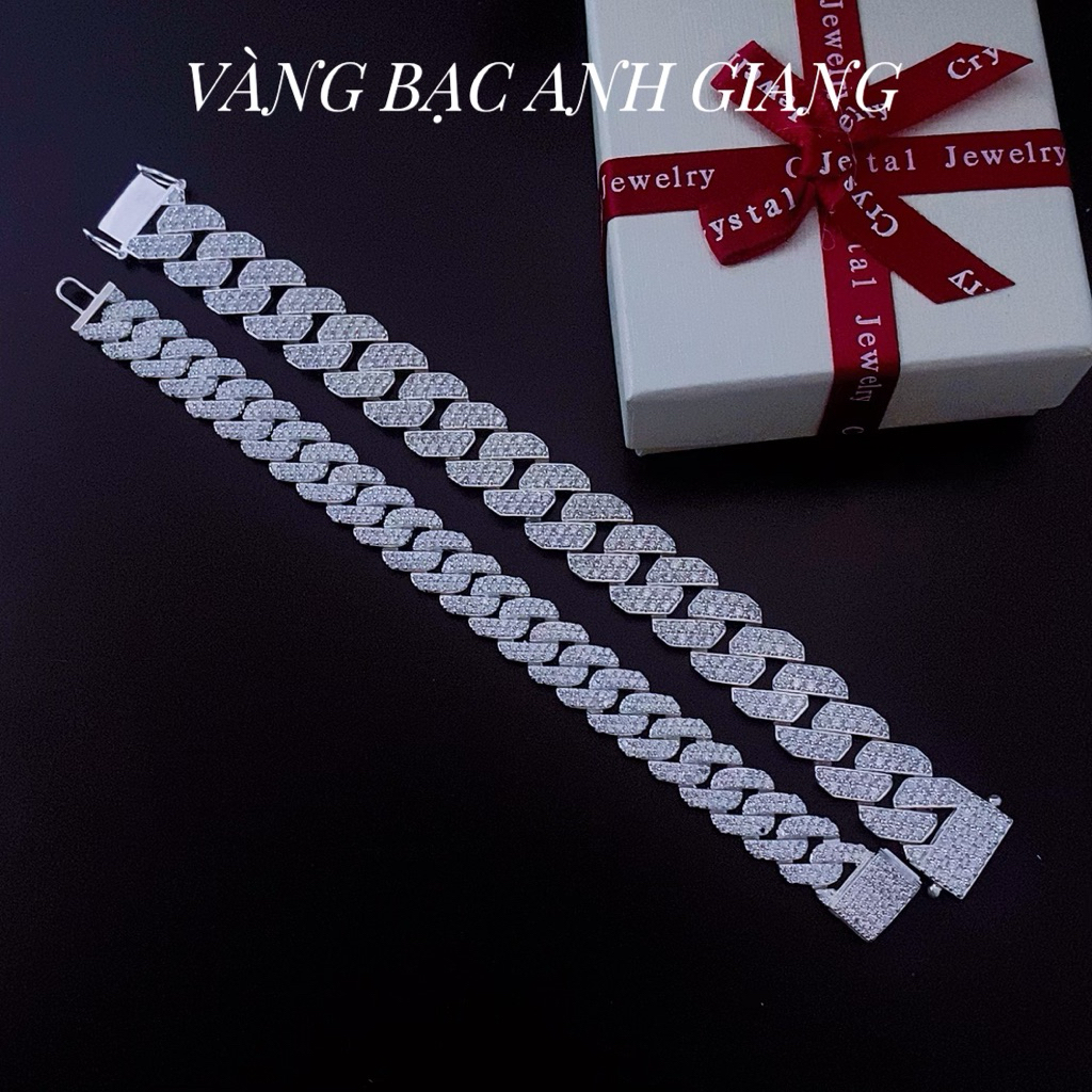 Lắc bạc  nam coban AGJ s925-Lắc coban lạm đá cz 5a lấp lánh  bạc s925 sang trọng