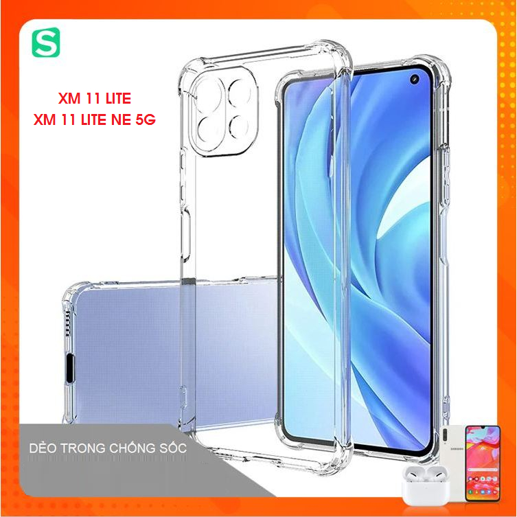 Ốp điện thoại dành cho Xiaomi 11 lite | Xiaomi 11 lite ne 5g Dẻo trong suốt chống sốc bảo vệ camera