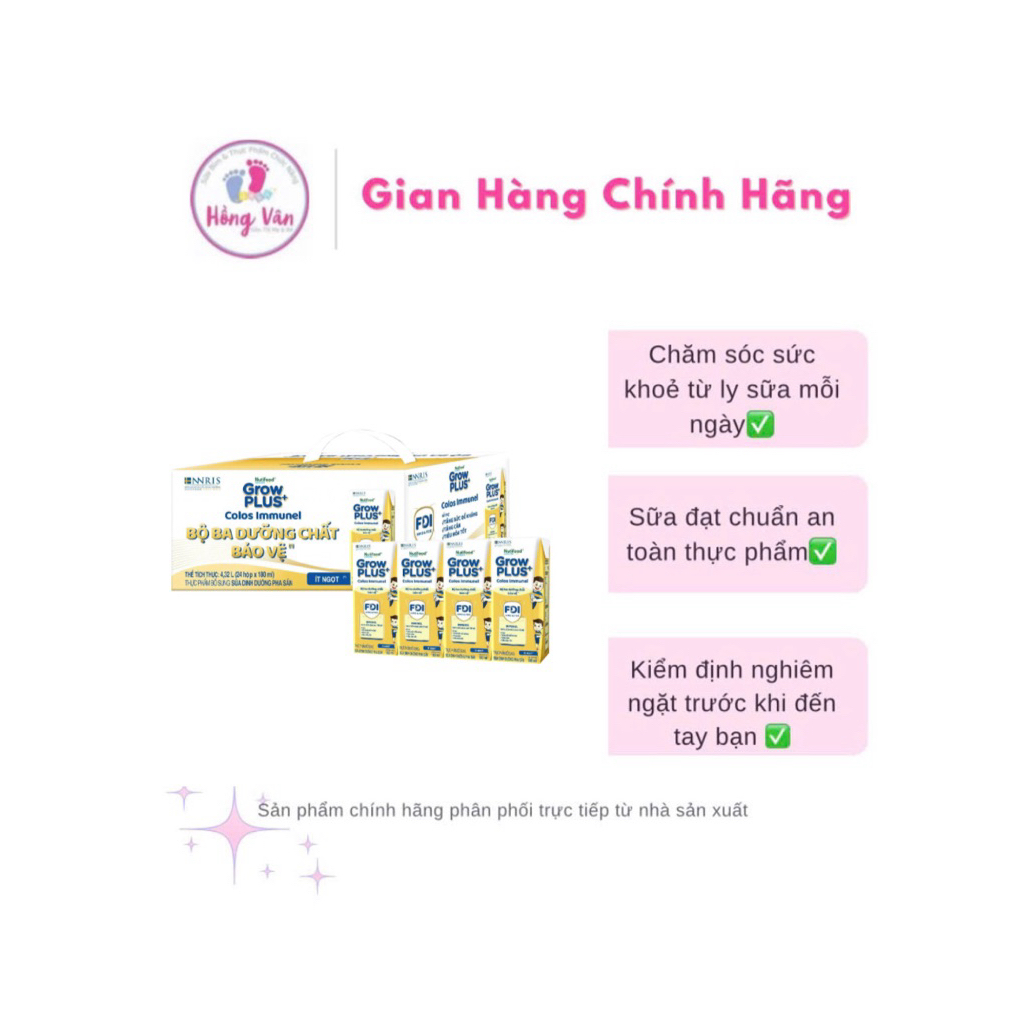 {Hot} Thùng 48 hộp Sữa Bột Pha Sẵn Nutifood Sweden GrowPLUS+ Sữa Non Immunel  - grow plus bạc hộp 11
