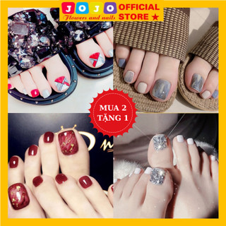   MUA 2 TẶNG 1  Set 24 móng chân giả sơn trơn nhiều màu móng giả thời trang nhiều mẫu đẹp kèm keo tự làm tại nhà 