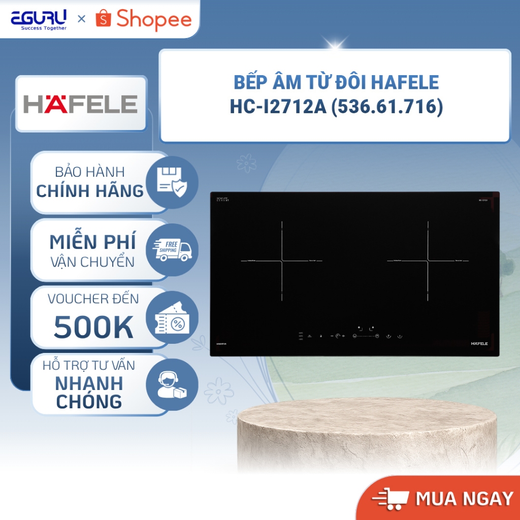 [MIỄN PHÍ LĂP ĐẶT] Bếp âm từ đôi Hafele HC-I2712A (536.61.716) - Bảo Hành Chính Hãng 36 Tháng