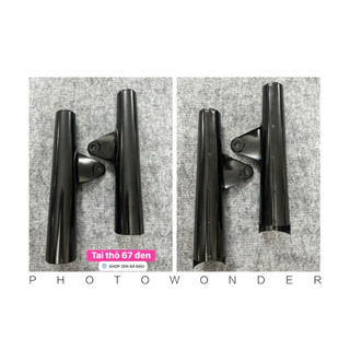 Tai thỏ 67 đen - sắt xi - inox (1 cặp)