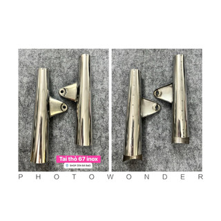 Tai thỏ 67 đen - sắt xi - inox (1 cặp)