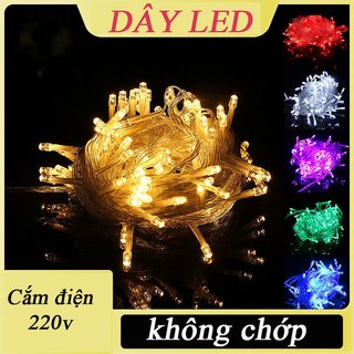 Dây đèn led trang trí gồm nhiều bóng nhỏ dây có chuôi cắm sài điện 220v