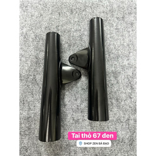 Tai thỏ 67 đen - sắt xi - inox (1 cặp)
