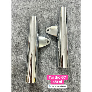 Tai thỏ 67 đen - sắt xi - inox (1 cặp)