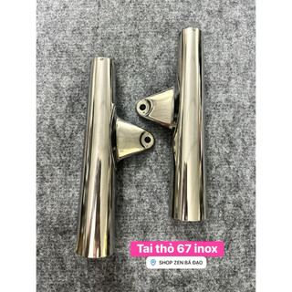 Tai thỏ 67 đen - sắt xi - inox (1 cặp)