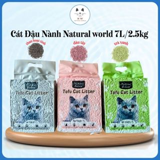 Cát đậu nành  NW NATURAL WORLD cao cấp 7L/2.5kg, xả bồn cầu, khử mùi,không bụi,siêu vón