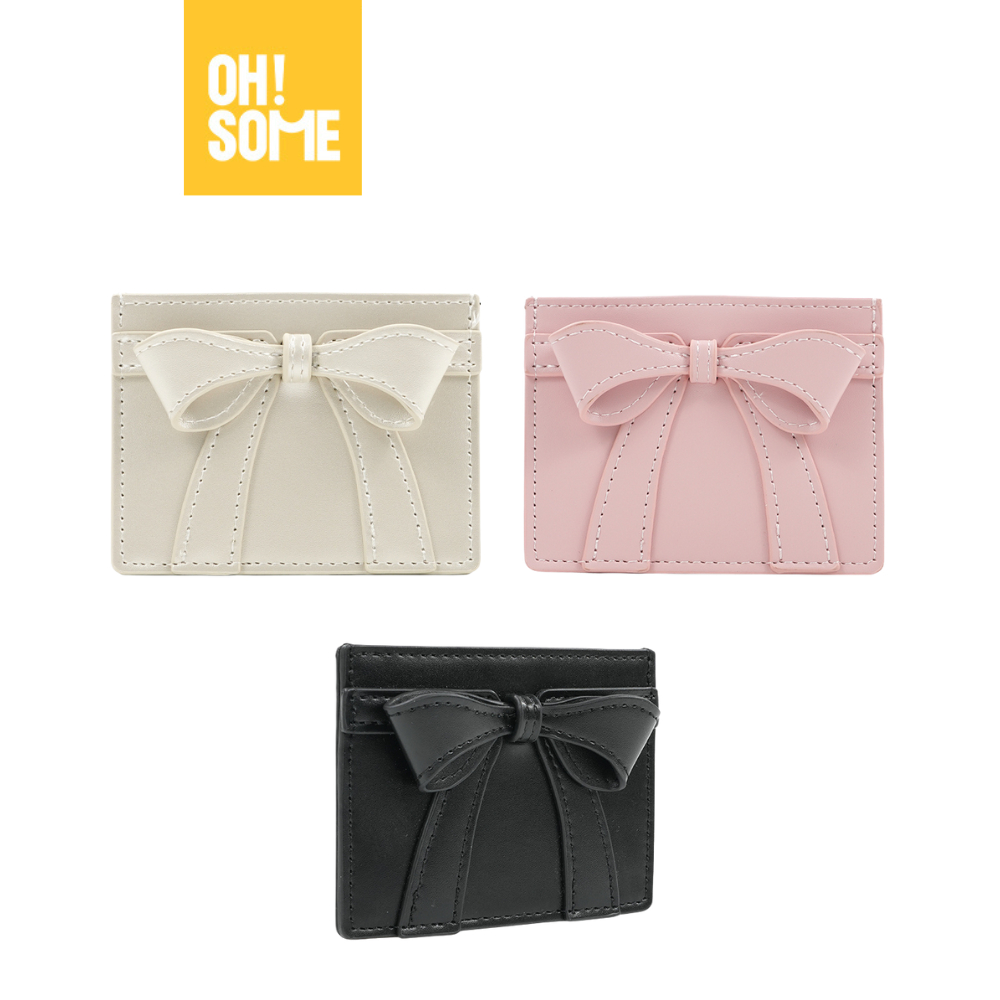 OHSOME - Ví nữ đựng thẻ card holder cầm tay nhỏ gọn họa tiết nơ dễ thương chất dày dặn