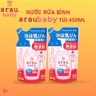  Nước Rửa Bình Sữa Arau Baby Chiết Xuất Lá Tía Tô An Toàn 450ml 500ml 