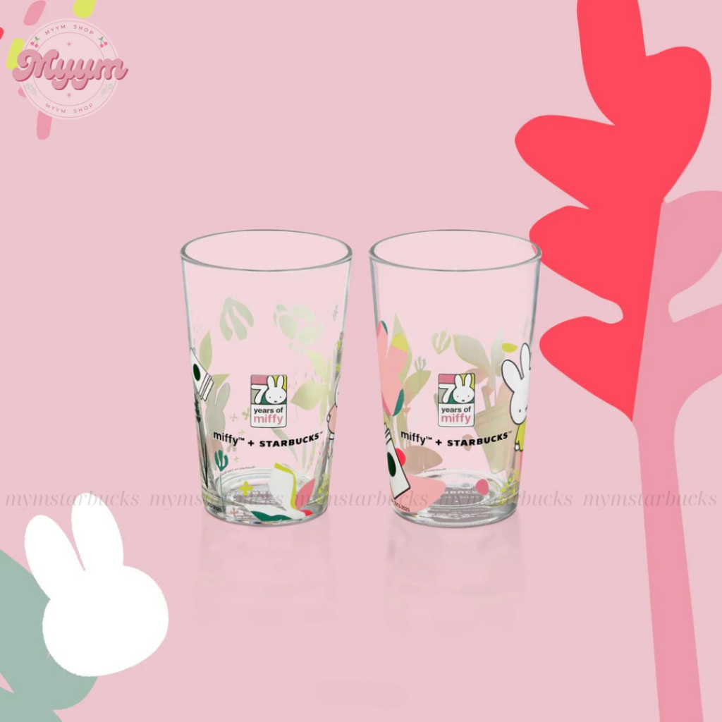 [𝐀𝐮𝐭𝐡𝐞𝐧𝐭𝐢𝐜] SET LY THỦY TINH 7OZ (207ML) STARBUCKS + MIFFY 70TH ANNIVERSARY