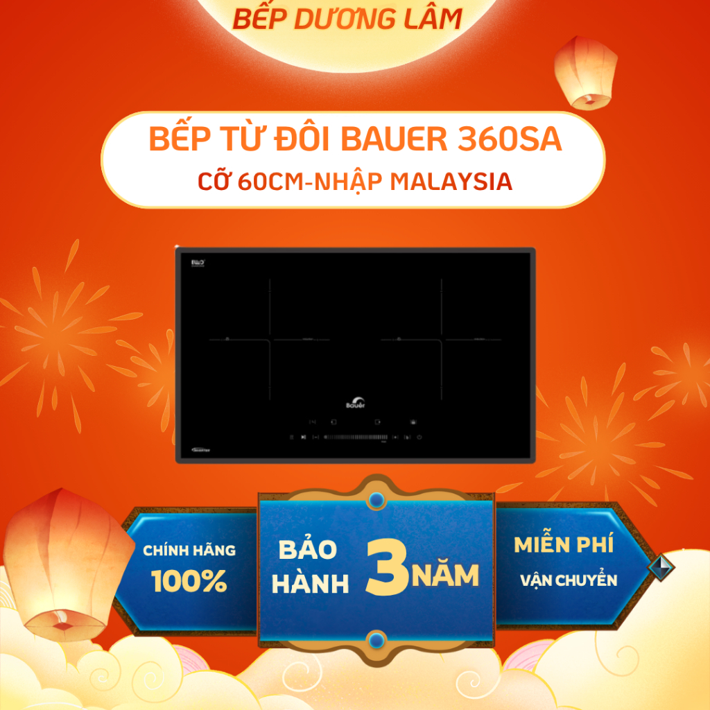 Bếp từ Bauer BE 360SA  chính hãng nhập khẩu Malaysia-Bảo hành chính hãng tại nhà 3 năm