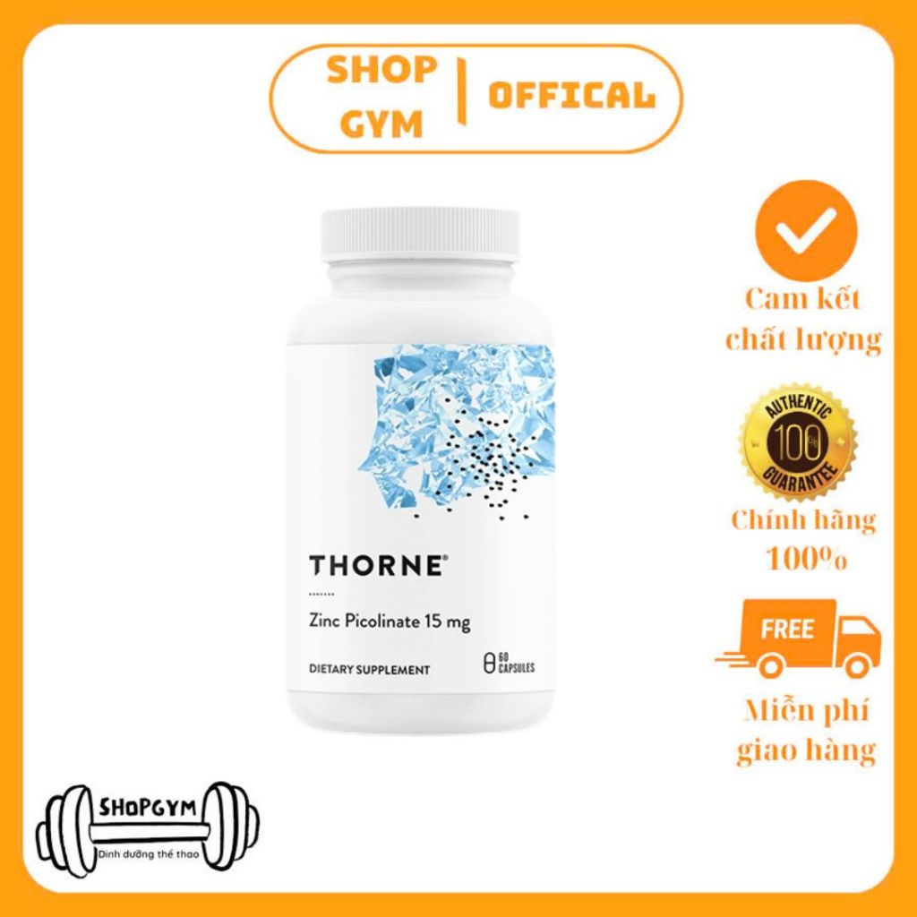 Thorne Zinc Picolinate 15mg - Tăng cường sức khỏe làn da, thị lực, miễn dịch, cơ bắp