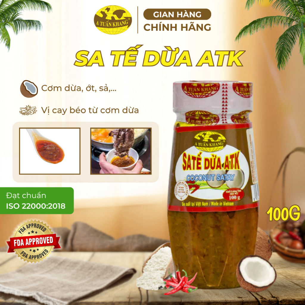 Sate Cơm Dừa Vị Cay Thơm Béo - Trộn Mì, Phở, Cơm, Ướp Thịt, Dùng Được Cho Người Ăn Chay|A TUẤN KHANG