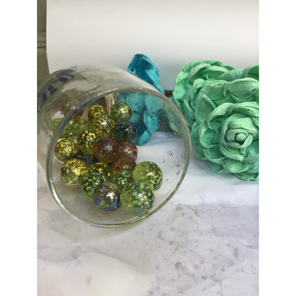 Bi ve - bộ bi chấm vàng xanh đỏ đường kính 16mm  bộ 50 viên