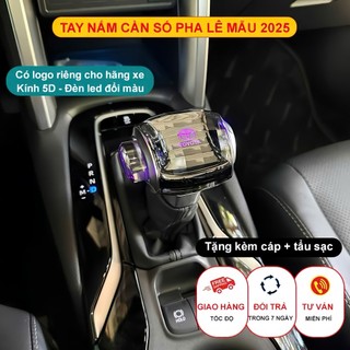 Tay Nắm Cần Số Pha Lê Có Nút Bấm {MẪU MỚI 2025} Có Logo Riêng - Kính 5D