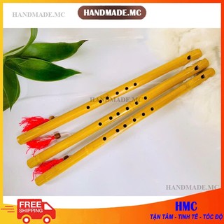 Sáo trúc dọc 6 lỗ truyền thống gia công kỹ các lỗ sáo, an toàn cho người sử dụng (Cho bé dễ thổi dễ cầm nắm)