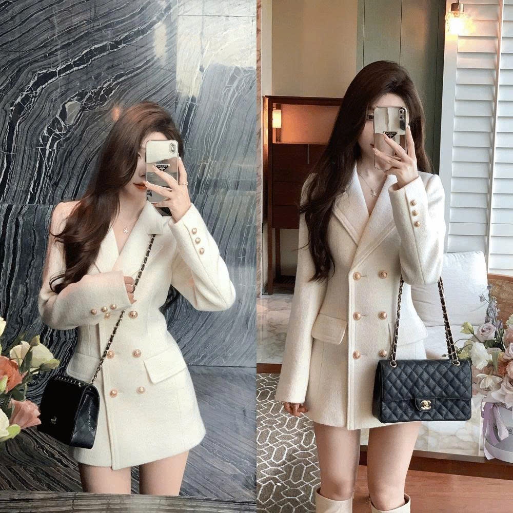 Áo Khoác Dạ Chiết Eo Siêu Đẹp 2 Màu 2001 Clothing