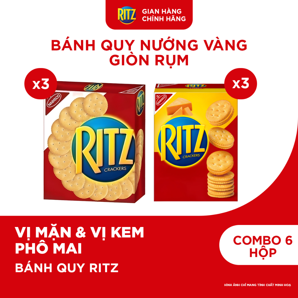 Bánh Quy Ritz Mặn & Kẹp Kem Phô Mai (Combo 6)