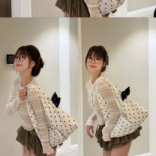    KÈM CHARM NƠ   DIDI BAG - TÚI XÁCH NỮ CHẤM BI PHONG CÁCH HÀN QUỐC • IS.BAG • 