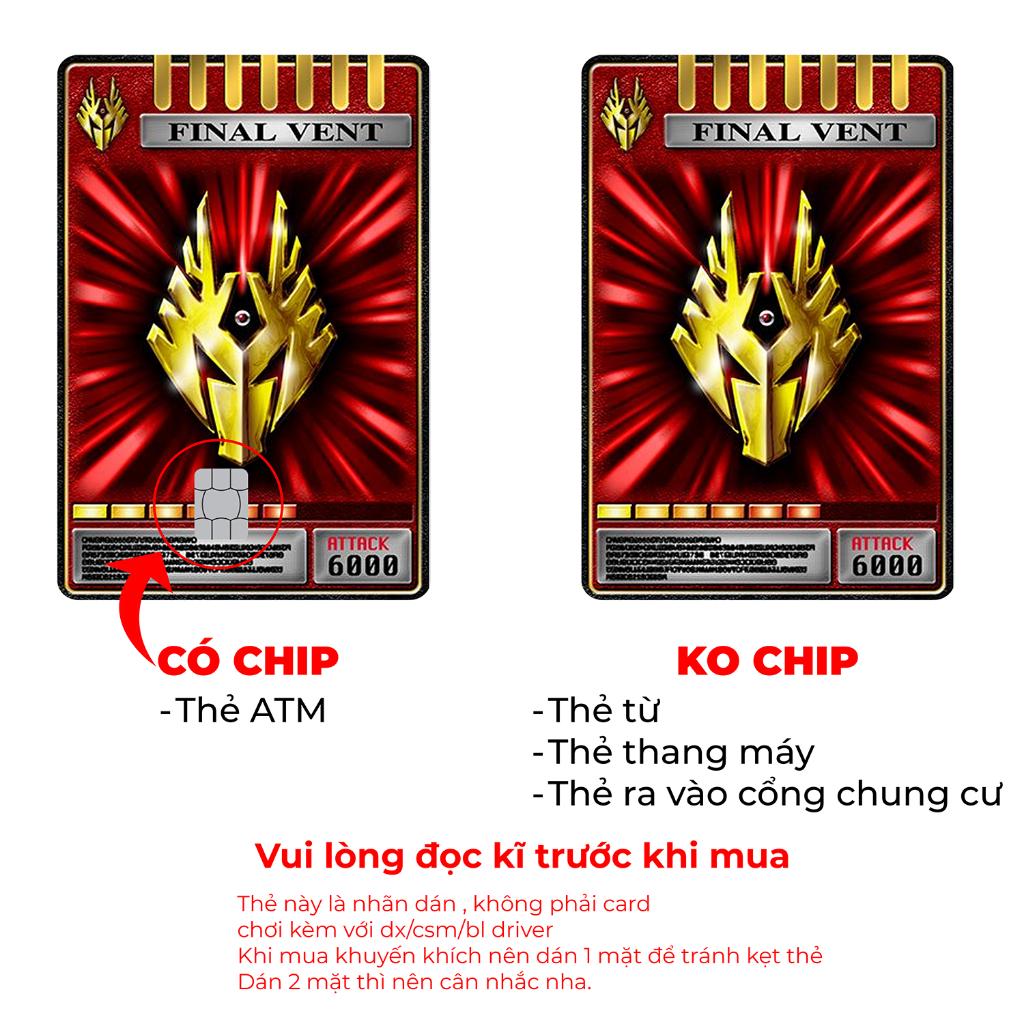 Skin Rider Card ATM - Final Vent Ryuki ATM | Miếng Dán Thẻ ATM Phong Cách Kamen Rider