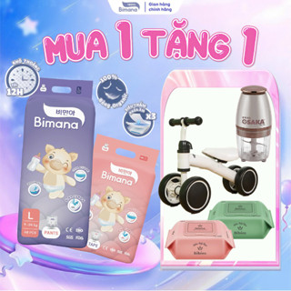   1B  -  MUA 1 TẶNG 1  - Tã Bỉm Dán Quần BIMANA HÀN QUỐC mỏng thoáng thấm hút vượt trội đủ size 