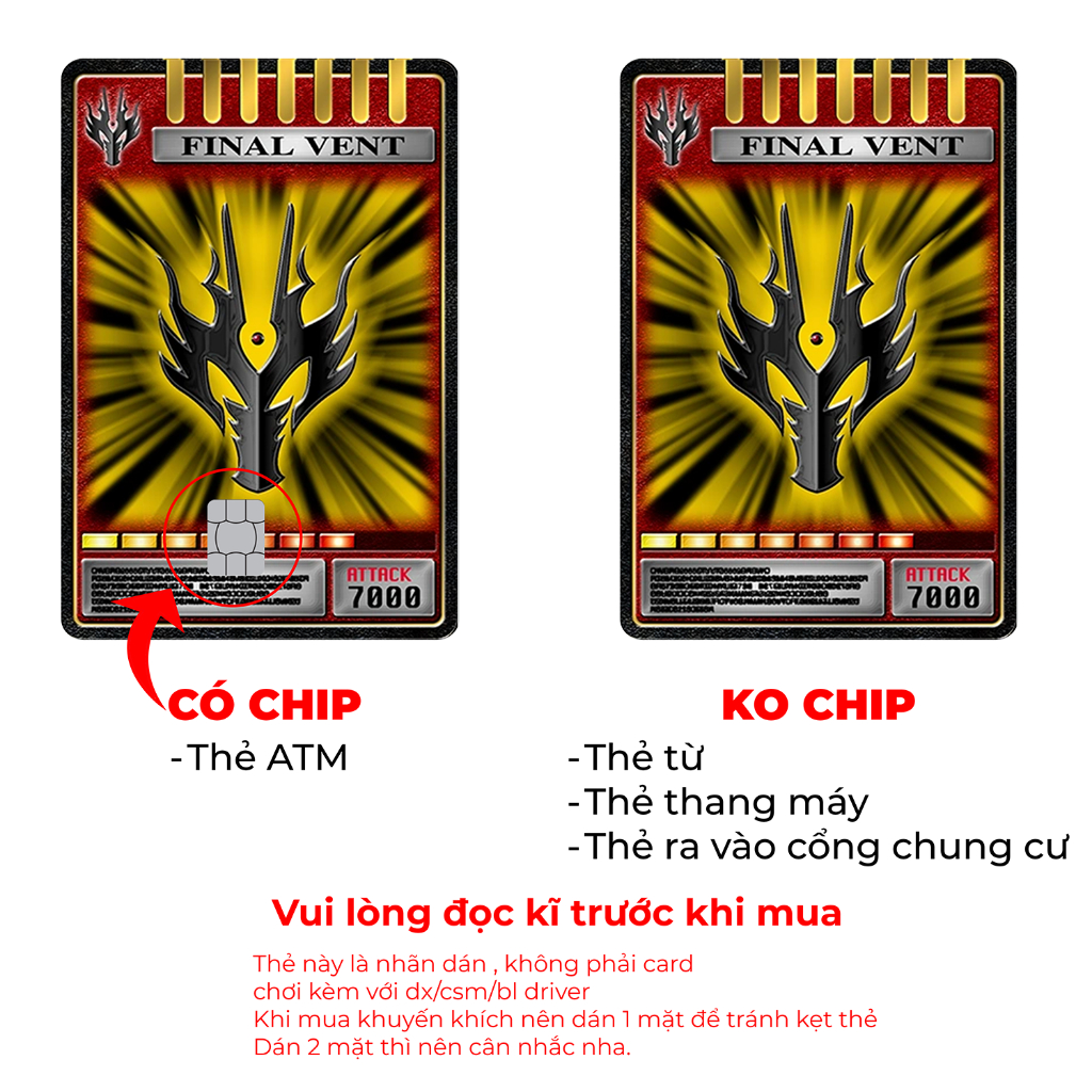 Skin Rider Card ATM - Final Vent Ryuga ATM | Miếng Dán Thẻ ATM Phong Cách Kamen Rider