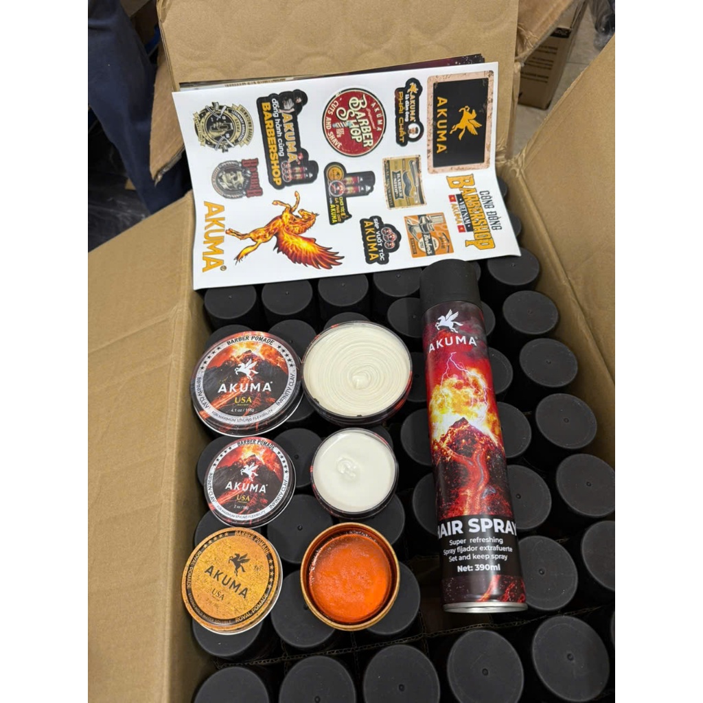 Gôm, sáp và xịt phồng tóc bồng bềnh akuma chính hãng