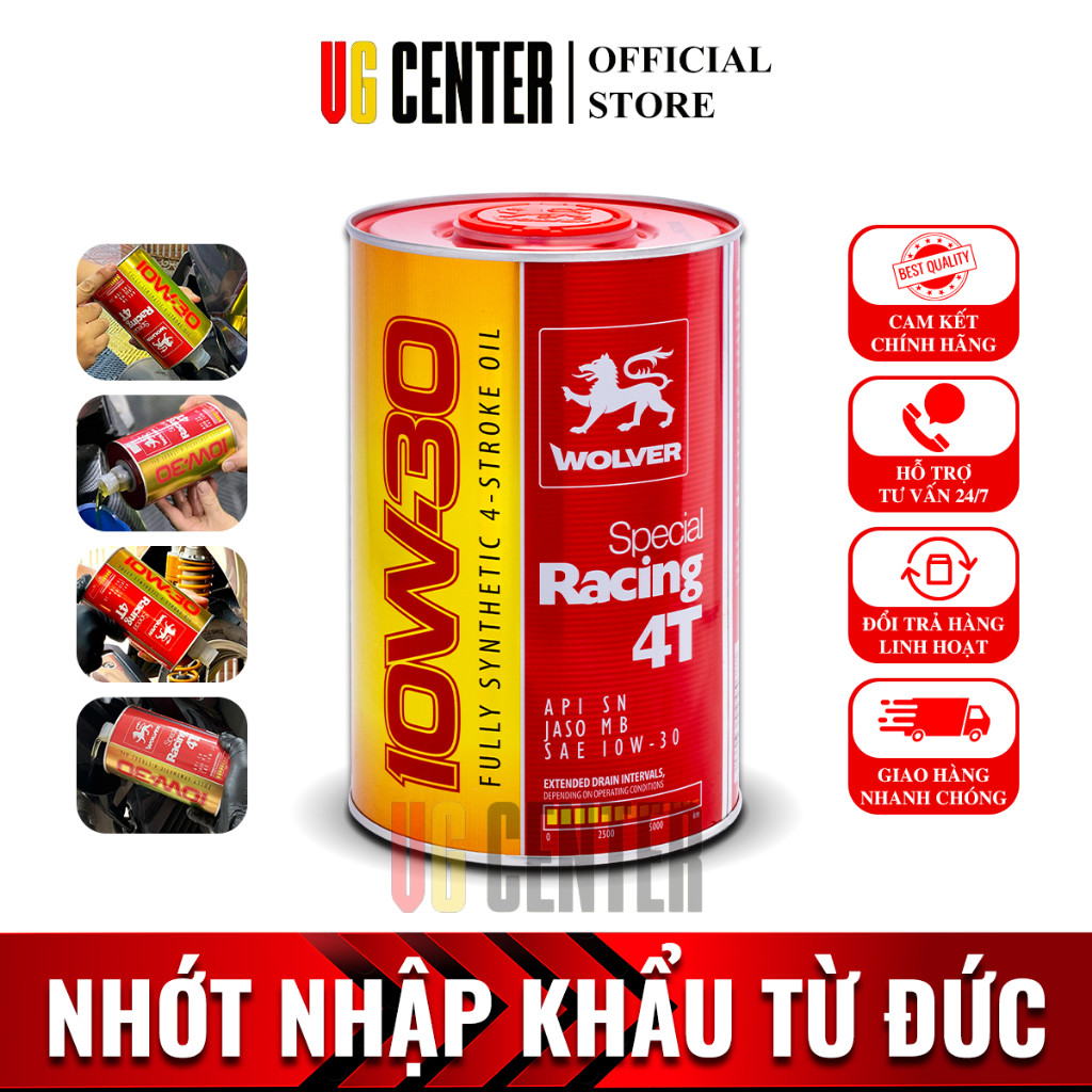 Wolver Special Racing 10w30 SN Fully Synthetic 0.8L - Wolver 10w30 Dành cho xe tay Ga