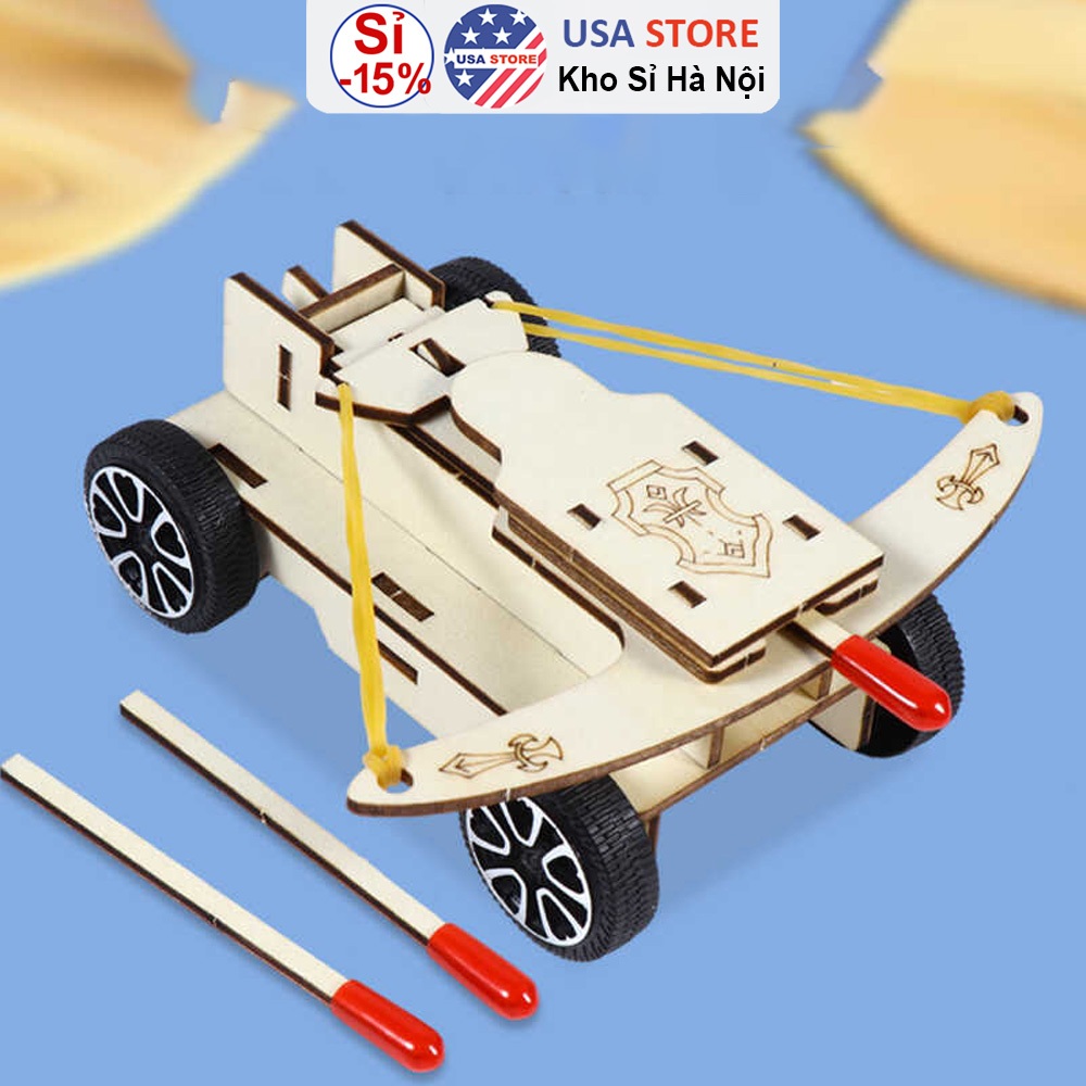 Mô Hình Máy Bắn Nỏ Cổ Xưa Đồ Chơi Steam Tự Lắp Ráp - Quà Tặng Handmade Cho Bé Vui Chơi
